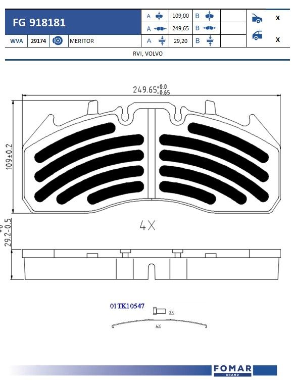 Set placute frana,frana disc FG 918181 FOMAR Friction